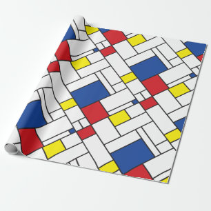Mondrian Minimalist Geometric De Stijl Modern Art Wrapping Paper