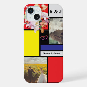 Mondrian Minimalist Geometric personalised photo iPhone 15 Plus Case