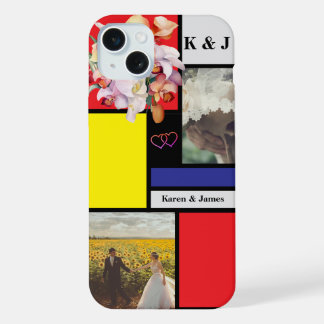 Mondrian Minimalist Geometric personalised photo iPhone 15 Plus Case