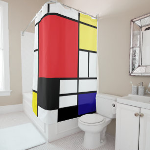 Mondrian, minimalist shower curtain