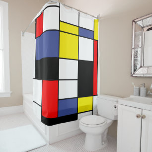 Mondrian, minimalist shower curtain