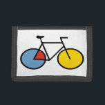 Mondrian Modern Art Bicycle Gift Wallet<br><div class="desc">The perfect wallet for anyone who’s into cycling and who likes clean, modern design. The design is a graphic of a classic bike inspired by the artist Mondrian and his geometric abstract work with solid blocks of colour inside the wheels. Colours are blue, yellow and red. Great gift for cycling...</div>