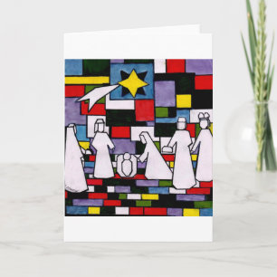 Mondrian Nativity - De Stijl - Neoplasticism Holiday Card