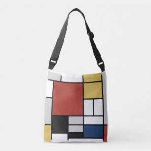 Mondrian Painting Red Plane Yellow Black Gray Blue Crossbody Bag