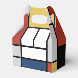 Mondrian Painting Red Plane Yellow Black Gray Blue Favour Box