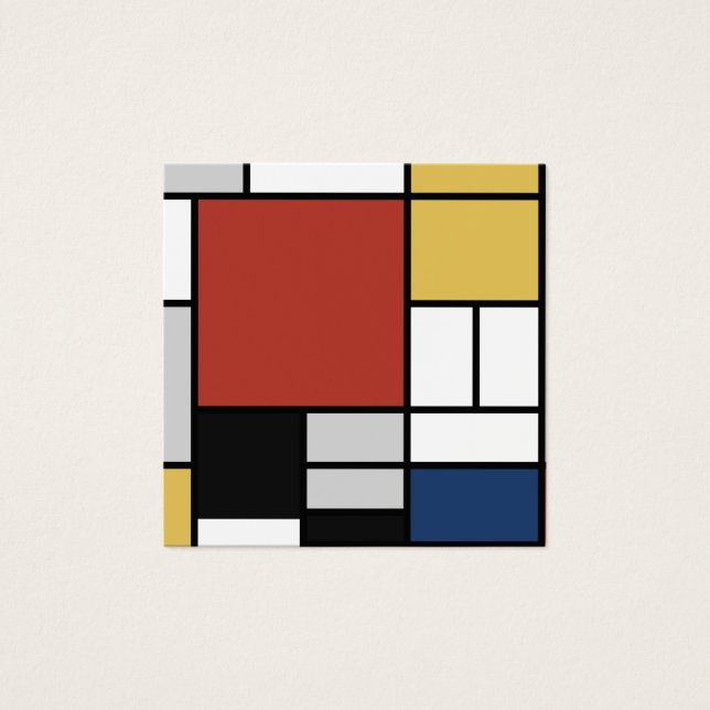 Mondrian Painting Red Plane Yellow Black Grey Blue (Front)