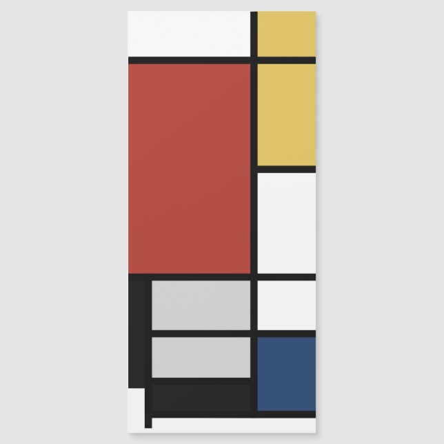 Mondrian Painting Red Plane Yellow Black Grey Blue (Front)