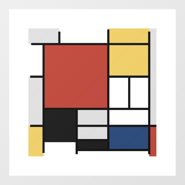 Mondrian Painting Red Plane Yellow Black Grey Blue (Sheet)