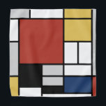 Mondrian Painting Red Plane Yellow Black Grey Blue Bandana<br><div class="desc">Composition with Large Red Plane, Yellow, Black, Grey, and Blue Piet Mondrian began to create the definitive abstract paintings in the 1920s for which he is best known for. He kept his palette limited to white, black, and grey in addition to the three primary colours, red, yellow, and blue. His...</div>