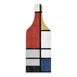 Mondrian Painting Red Plane Yellow Black Grey Blue Cutting Board
