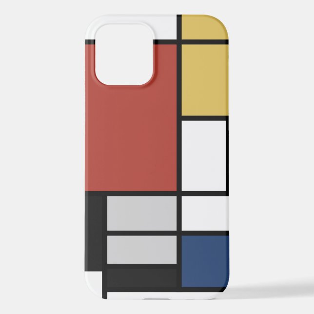 Mondrian Painting Red Plane Yellow Black Grey Blue iPhone Case (Back)
