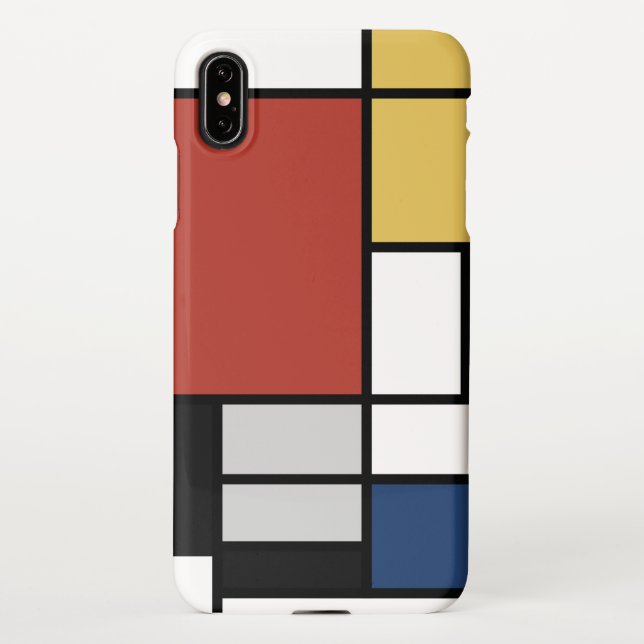 Mondrian Painting Red Plane Yellow Black Grey Blue iPhone Case (Back)
