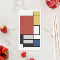 Mondrian Painting Red Plane Yellow Black Grey Blue