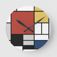Mondrian Painting Red Plane Yellow Black Grey Blue