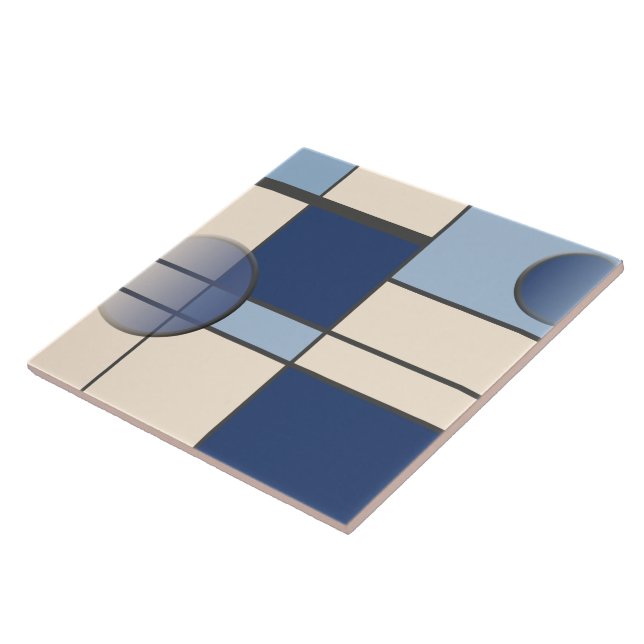 Mondrian & Pastell Ceramic Tile (Side)