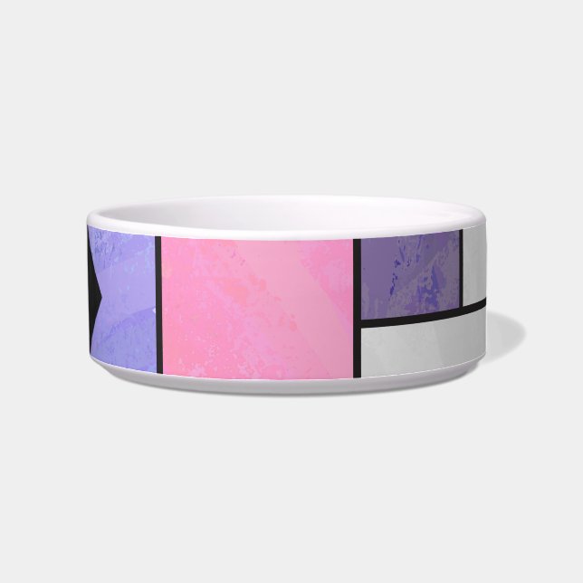 Mondrian Pink Purple White Print Bowl (Right)