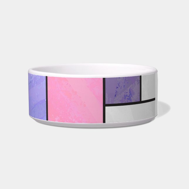 Mondrian Pink Purple White Print Bowl (Right)