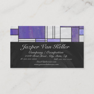 Mondrian Pink Purple White Print Business Card