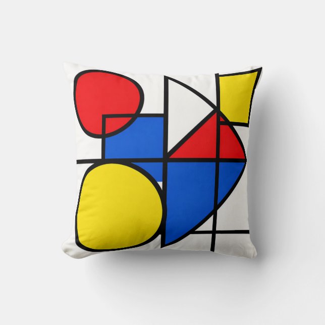 Mondrian Primary Color Composition Cushion (Front)