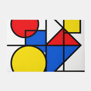 Mondrian Primary Color Composition Doormat