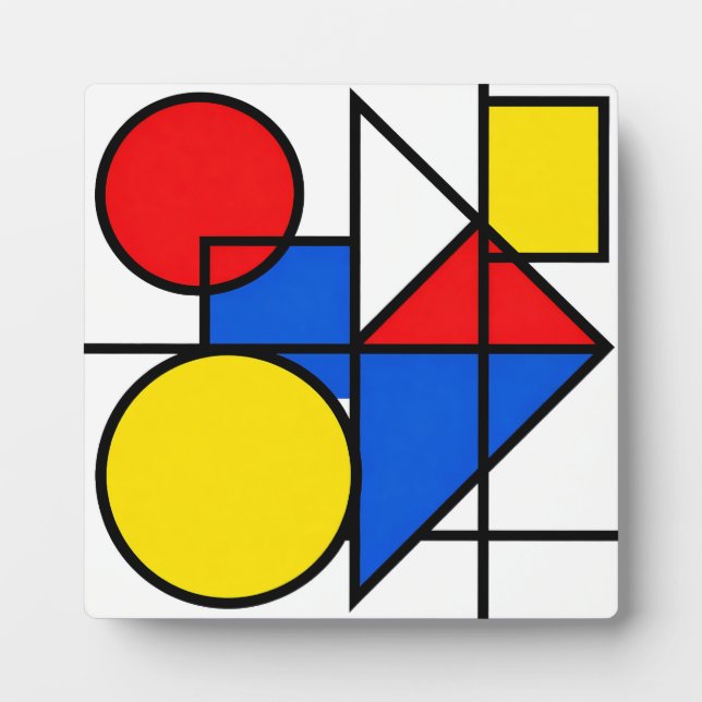 Mondrian Primary Color Composition Plaque (Front)