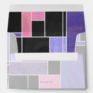 Mondrian Purple Pink Black Print Envelope