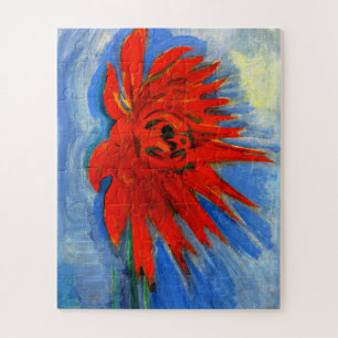 Mondrian - Red Chrysanthemum Jigsaw Puzzle