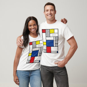 Mondrian Retro Circles Minimalist De Stijl Mod Art T-Shirt