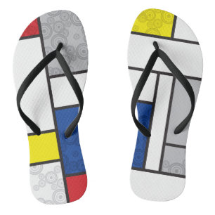 Mondrian Retro Circles Minimalist De Stijl Mod Art Thongs