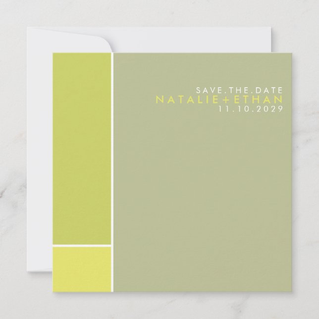 Mondrian Retro Mod Art Colourful Save The Date (Front)