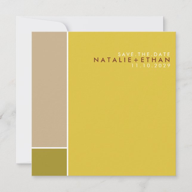 Mondrian Retro Mod Art Colourful Save The Date (Front)