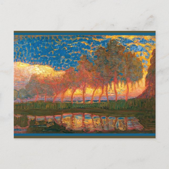 Mondrian - Row of Eleven Poplars Postcard (Front)