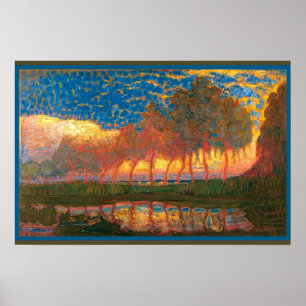 Mondrian - Row of Eleven Poplars, Poster