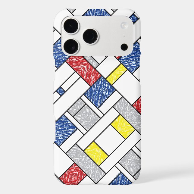 Mondrian Scribbles Minimalist De Stijl Modern Art (Back)