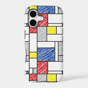 Mondrian Scribbles Minimalist De Stijl Modern Art