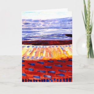 Mondrian - Sea After Sunset, colourful painting Card