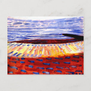 Mondrian - Sea After Sunset, colourful painting Postcard