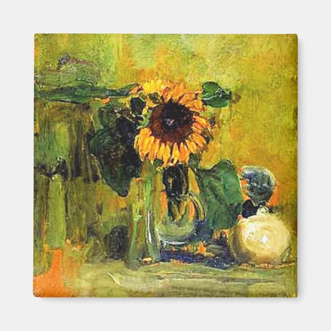 Mondrian - Still Life with Sunflower, Magnet (Front)