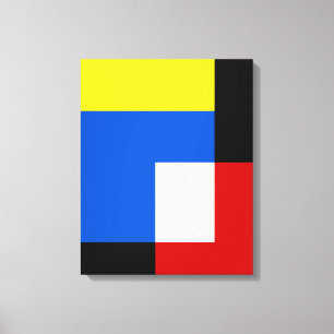Mondrian Style Abstract Geometric Art Retro Tones Canvas Print