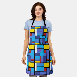 Mondrian Style Art, Mondrian Wave Colours Apron