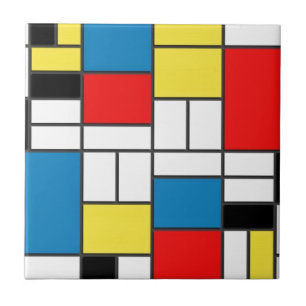 Mondrian Style Ceramic Tile
