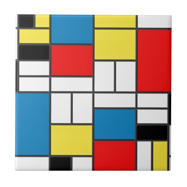 Mondrian Style Ceramic Tile (Front)