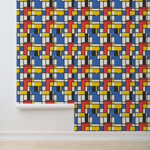 Mondrian Style Colour Blocks Wallpaper