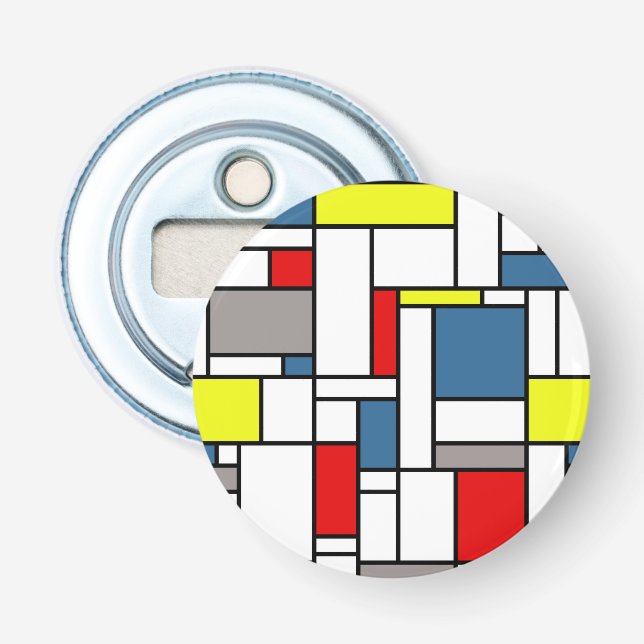 Mondrian style design bottle opener (Front)