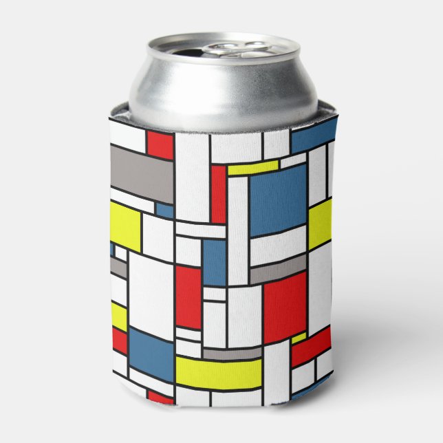 Mondrian style design can cooler (Can Front)