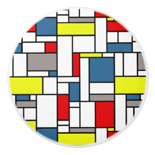 Mondrian style design ceramic knob