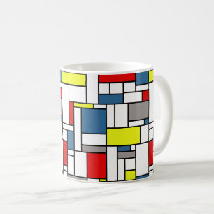 Mondrian style design coffee mug
