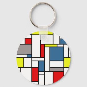 Mondrian style design key ring