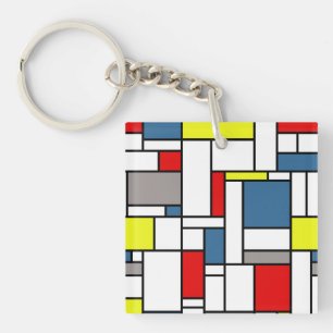 Mondrian style design key ring