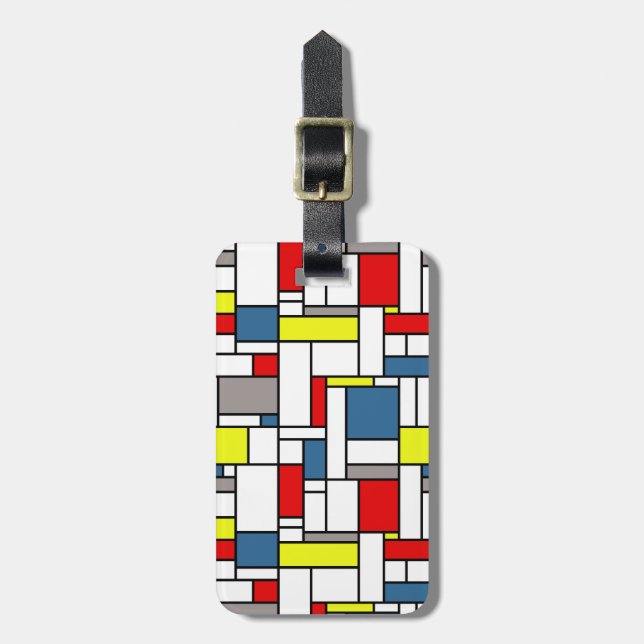 Mondrian style design luggage tag (Front Vertical)